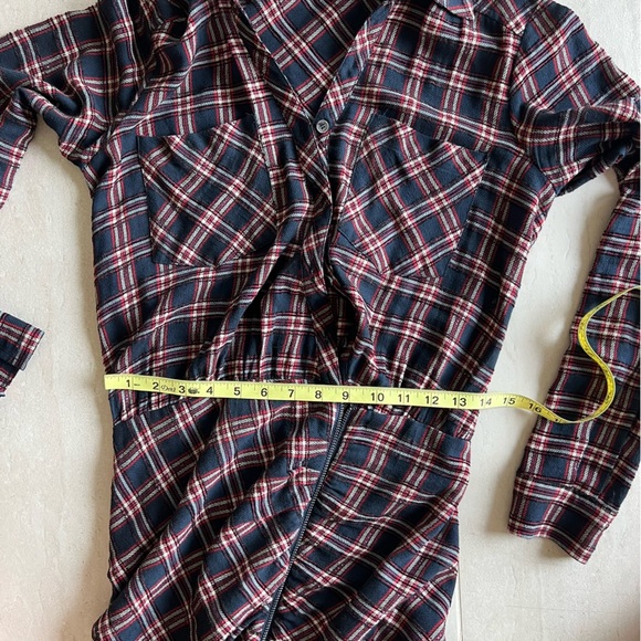 Veronica Beard Asymmetrical Red Plaid Shirt Dress Size 0 - Picture 8 of 11